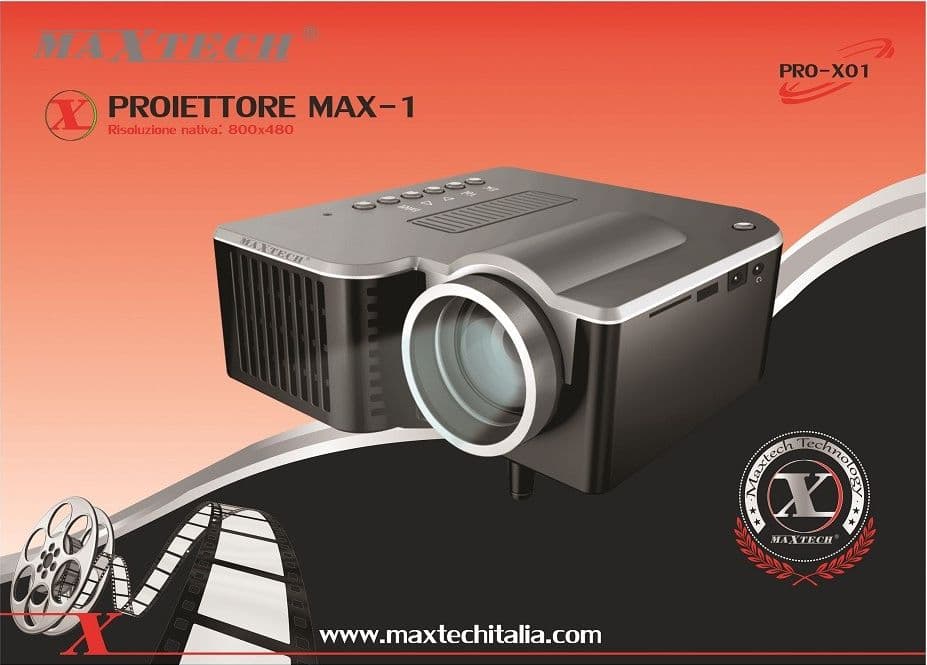 PROIETTORE HDMI SD USB MAX 1080P LENTE F125 MESSA A FUOCO 24 W MAXTECH PRO-X01 - 2