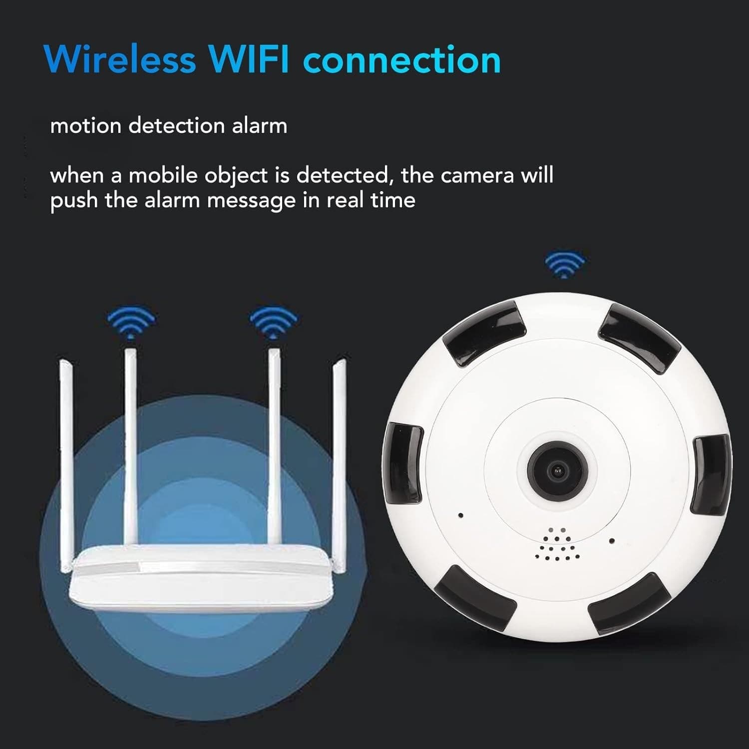 VIDEOCAMERA V380S IP SORVEGLIANZA PANORAMICA VR CAM 360° WIFI TELECAMERA - 3