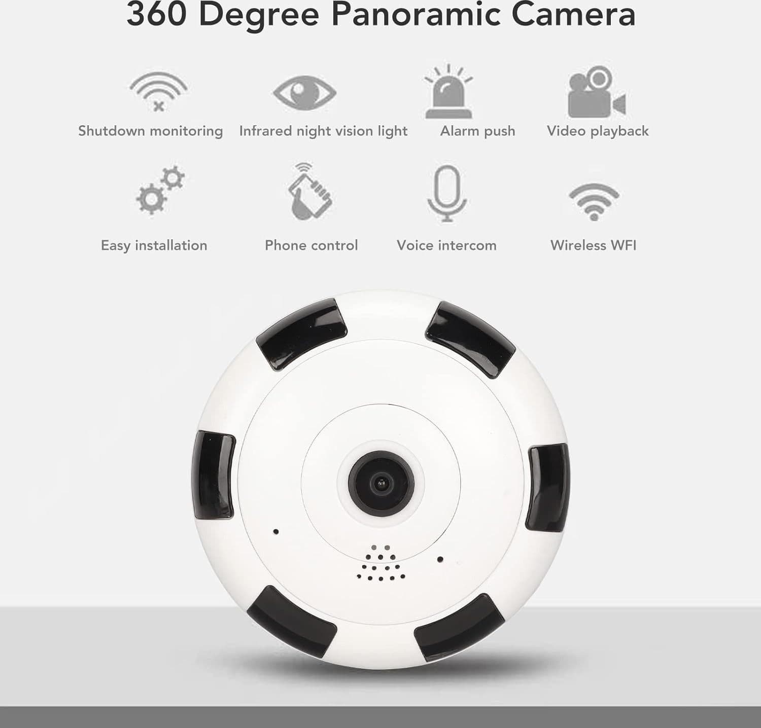 VIDEOCAMERA V380S IP SORVEGLIANZA PANORAMICA VR CAM 360° WIFI TELECAMERA - 4