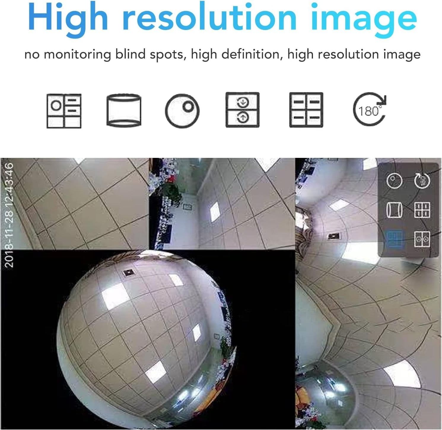 VIDEOCAMERA V380S IP SORVEGLIANZA PANORAMICA VR CAM 360° WIFI TELECAMERA - 5