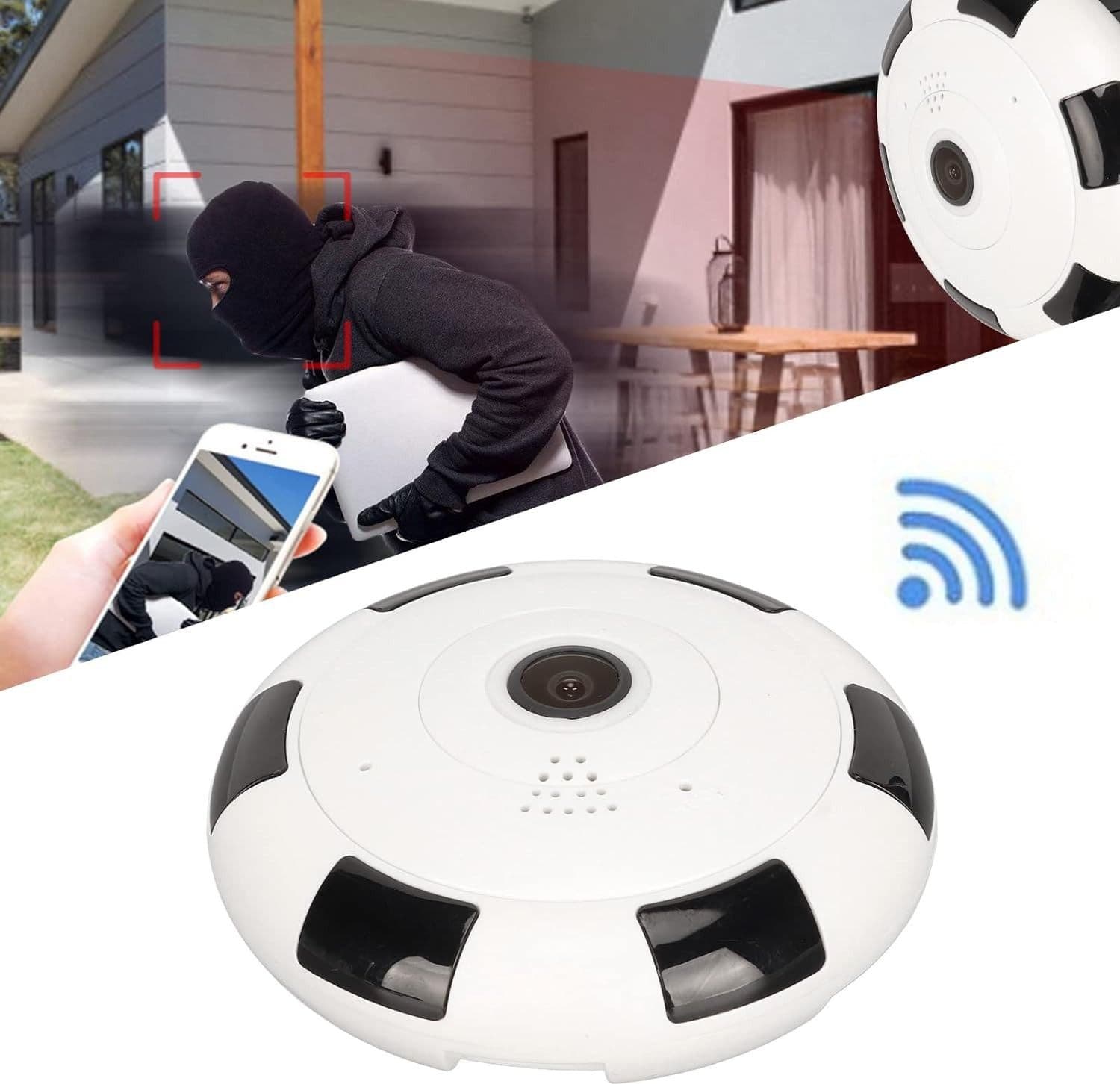 VIDEOCAMERA V380S IP SORVEGLIANZA PANORAMICA VR CAM 360° WIFI TELECAMERA - 7