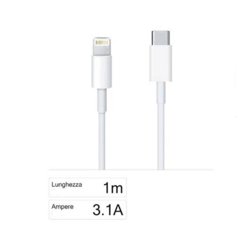 CAVO DI RICARICA E DATI TYPE-C A LIGHTNING DA 3100MA 1 METRO PER IPHONE F-IP031