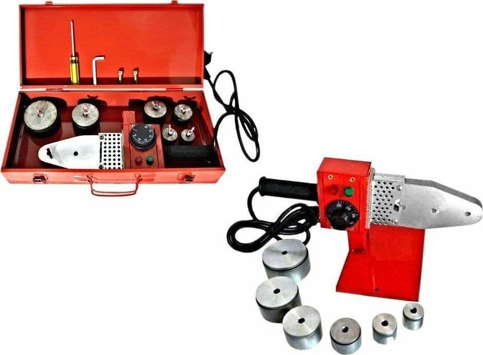 POLIFUSORE SALDATORE PER TUBI IN POLIPROPILENE 800 WATT CON ACCESSORI 6 MATRICI