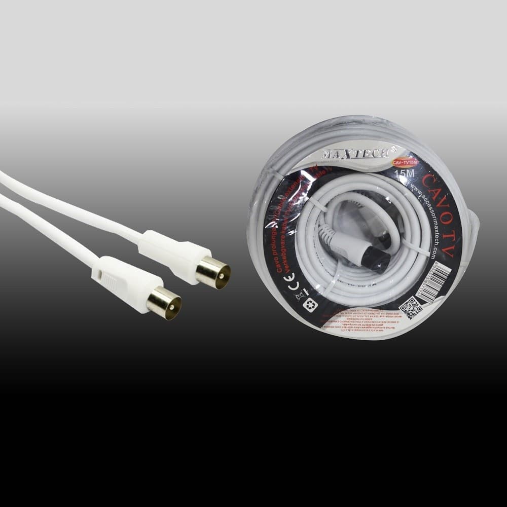 CAVO 15MT MASCHIO MASCHIO ANTENNA COASSIALE PROLUNGA TV DECODER MAXTECH CAV-TV15M - 2