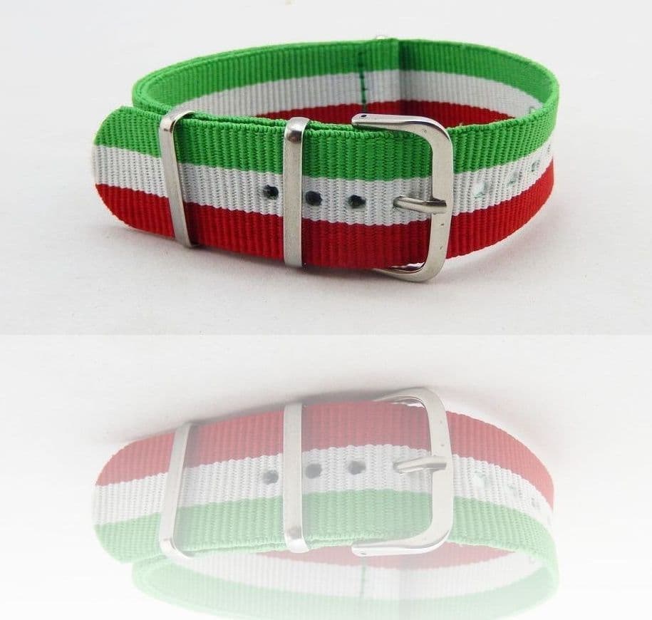 CINTURINO IN NYLON UNIVERSALE RICAMBIO OROLOGIO LARGHEZZA 20MM ITALIA