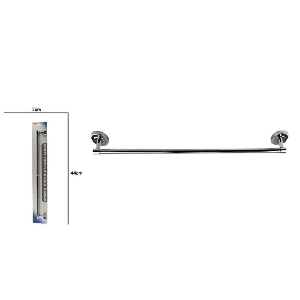 PORTA ASCIUGAMANI IN ACCIAIO A PARETE BAGNO FISSAGGIO CON VITI COLLA 40CM 69195 - 2