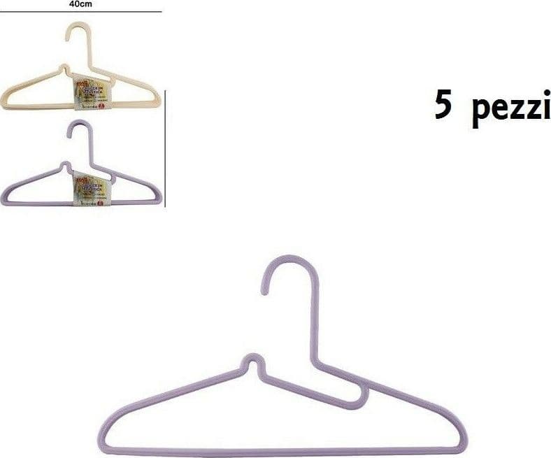 SET 5 PZ GRUCCE STAMPELLE APPENDIABITO PLASTICA VESTITI PANTALONI GIACCHE