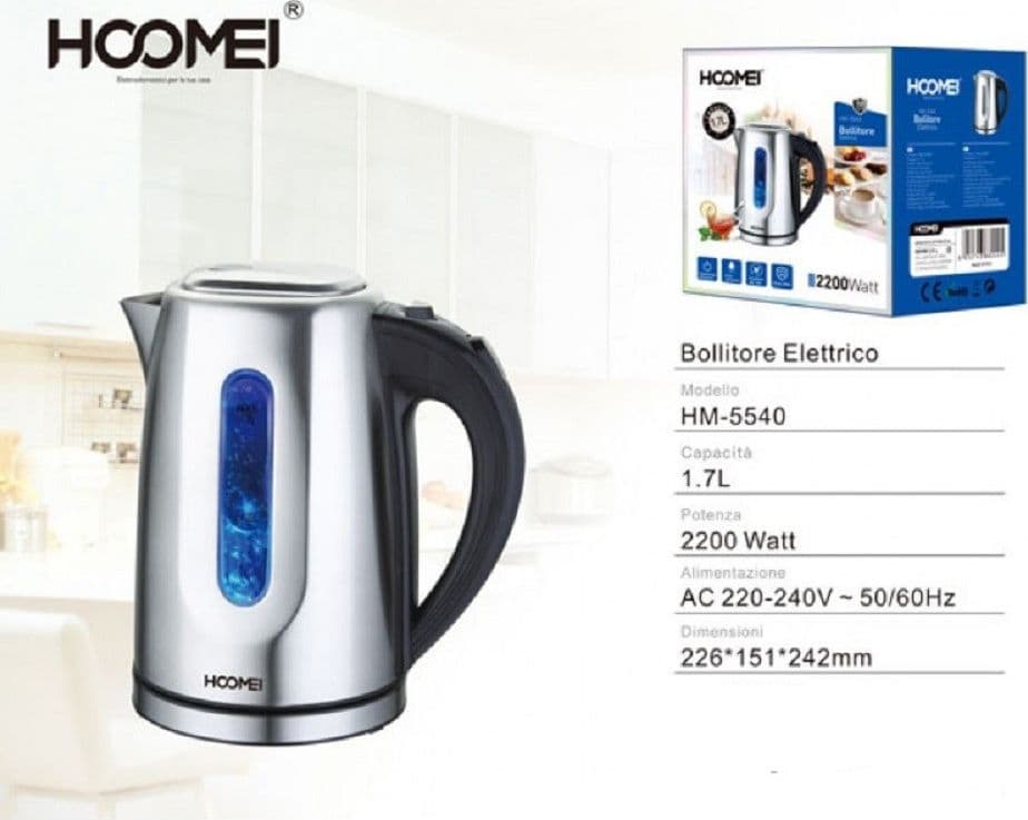 BOLLITORE ELETTRICO 2200 WATT 1.7 LITRI HM-5540 PER TISANE E BEVANDE CALDE