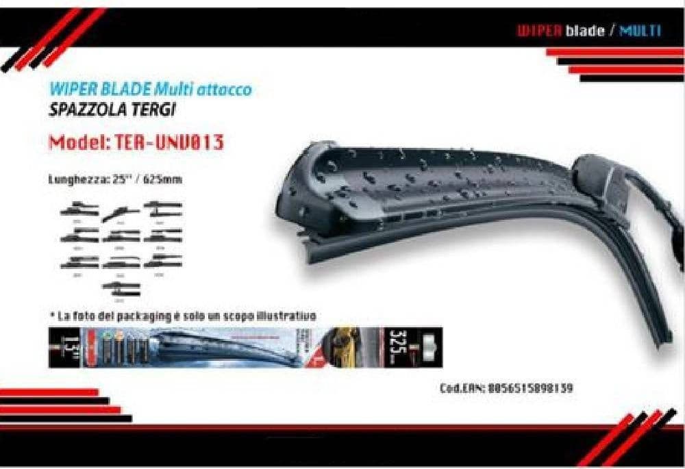 SPAZZOLA TERGICRISTALLO AUTO UNIVERSALE MULTIATTACCO 25”/625MM TER-UNV013 MAXTECH - 2