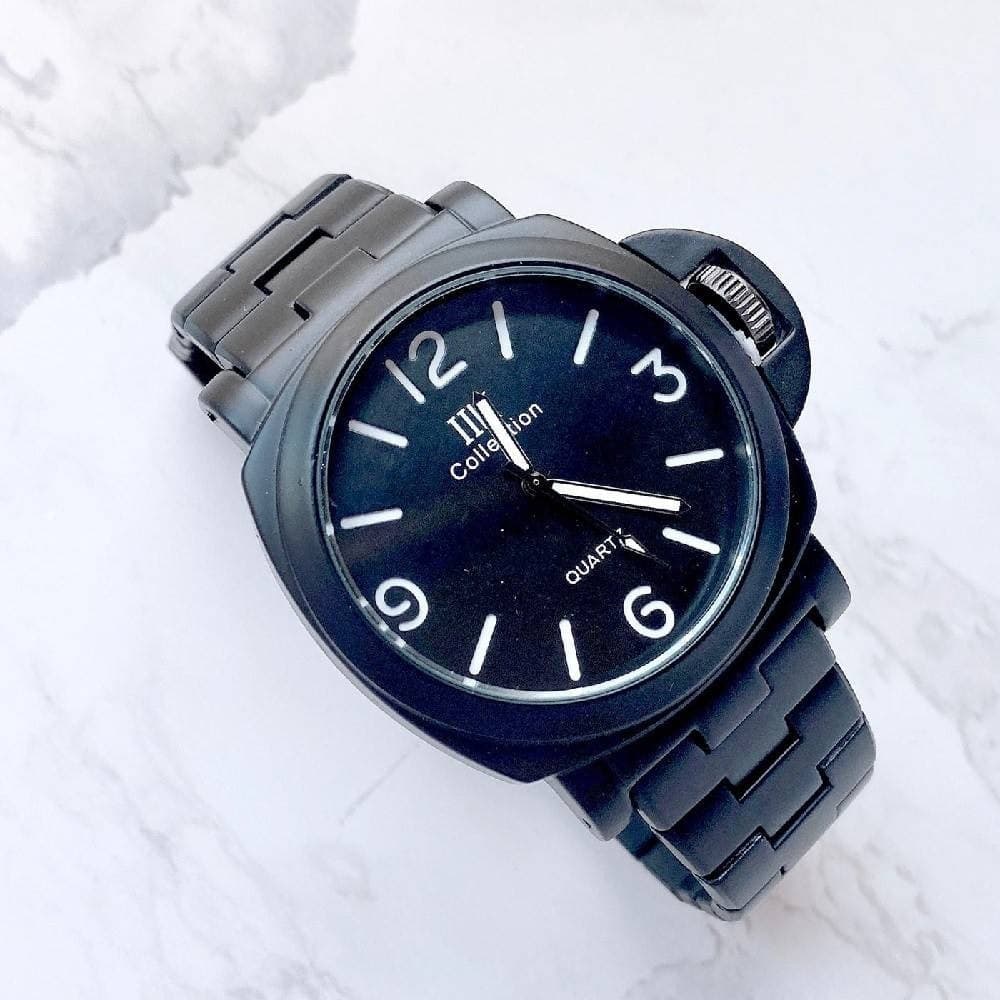 OROLOGIO DA POLSO IK COLLECTION UOMO ANALOGICO QUARZO GRANDE NERO FONDO NERO - 2