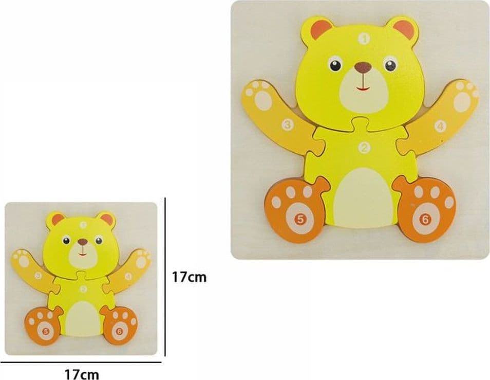 PUZZLE 3D BLOCCHI LEGNO FORMA DI ORSO EDUCATIVO COLORATO GIOCO BAMBINI ANIMALI - 2