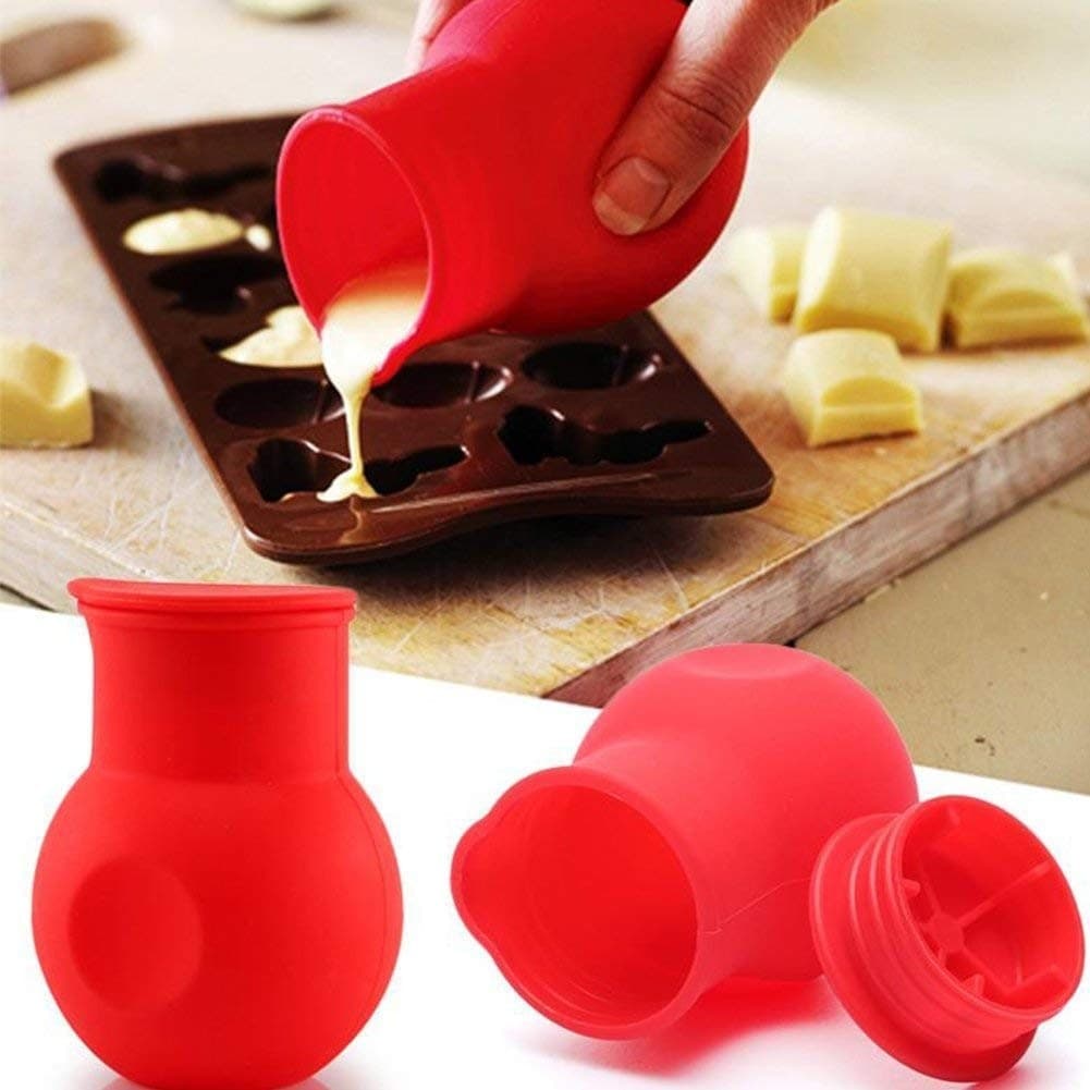 VERSA CIOCCOLATO BURRO PANNA SILICONE SCIOGLIERE CREMA TAPPO MICROONDE ATTREZZI CUCINA - 4
