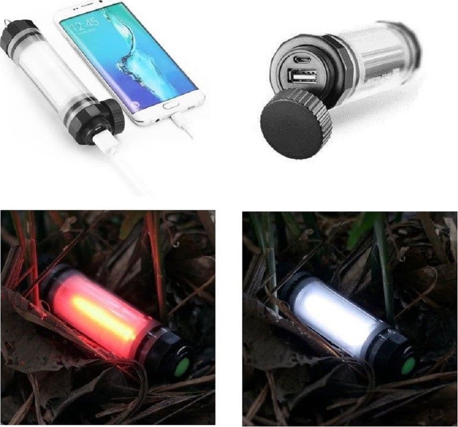 LANTERNA LED TORCIA PORTATILE LAMPADA EMERGENZA RICARICABILE USB POWERBANK 10400MAH - 4