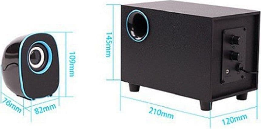 CASSE AUDIO 2.1 USB SPEAKER MUSICA PER PC MP3 TV AUX DESKTOP COMPUTER NOTEBOOK FT-H3 - 4