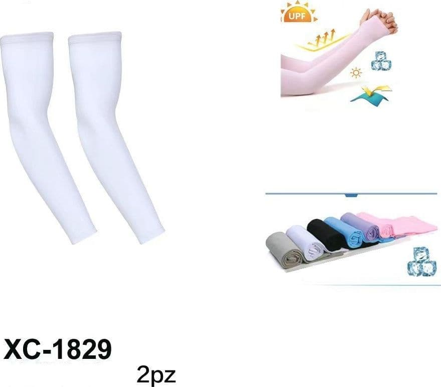 SET 2PZ MANICA BRACCIO MANICOTTI CICLISMO PROTEZIONE SOLARE XC-1829 BICI PESCA GOLF