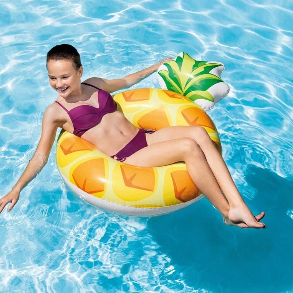 SALVAGENTE CIAMBELLA GONFIABILE ANANAS 117 X 86 CM MARE PISCINA SPIAGGIA - 4