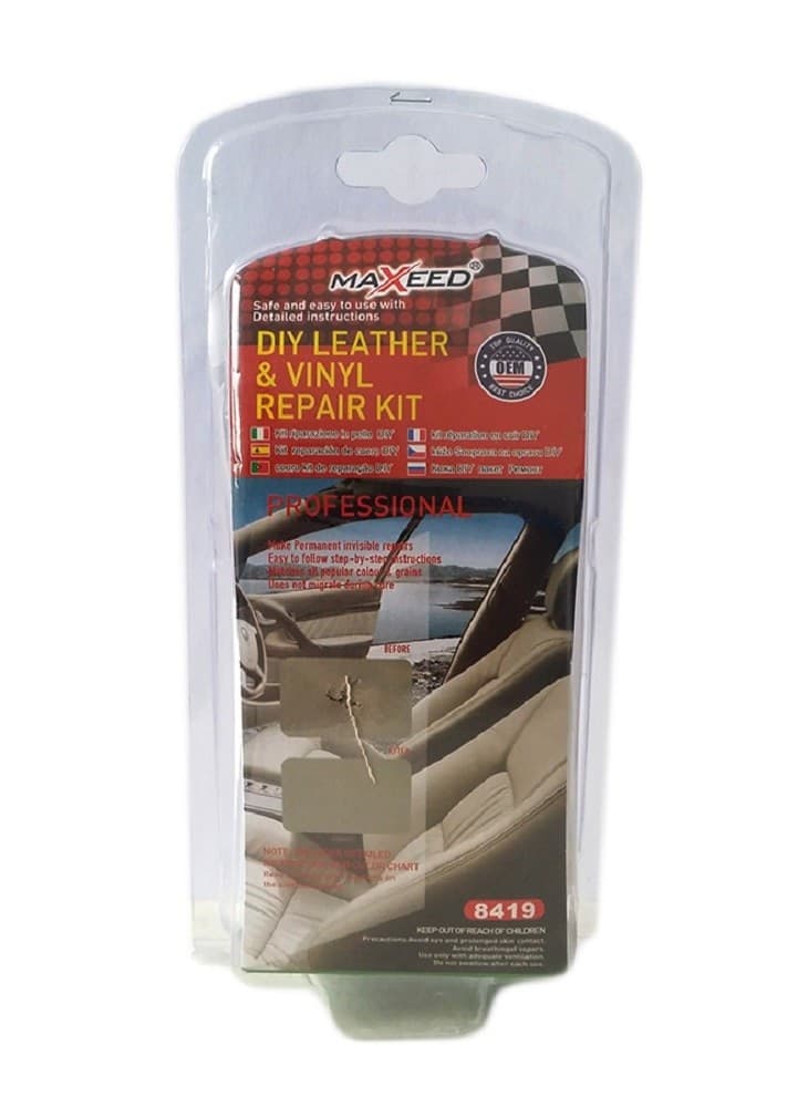 KIT RIPARAZIONE PELLE DIVANI SEDILI AUTO CAMBIO CUFFIE TAPPEZZERIA DIY 8419 - 4