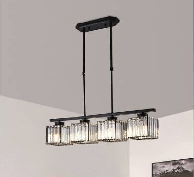 LAMPADARIO DA SOFFITTO E27 SOSPENSIONE 4 CUBI DESIGN MODERNO METALLO NERO A32-4 - 2