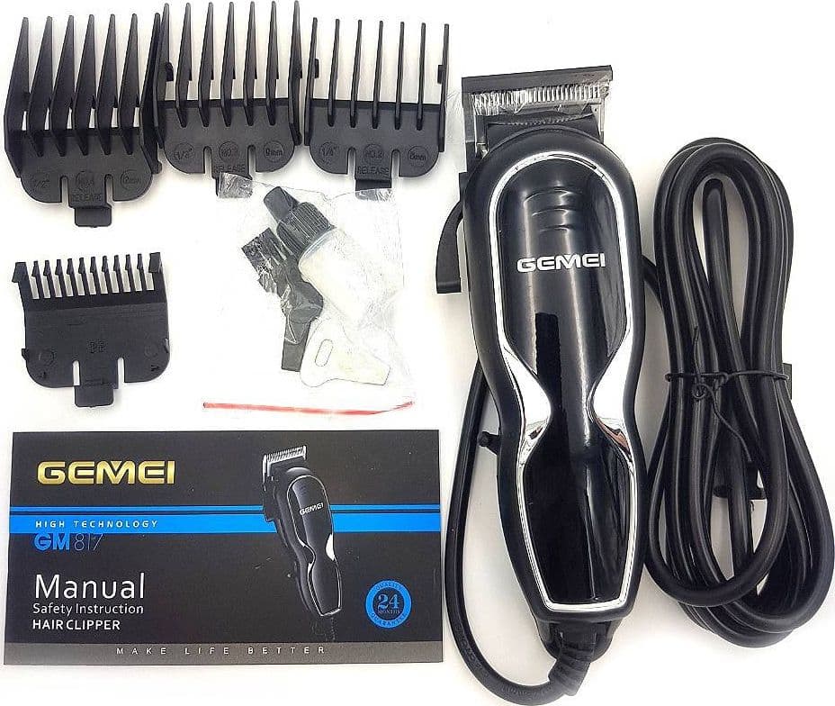TAGLIACAPELLI RASOIO ELETTRICO REGOLA BARBA BAFFI BASETTE LAMA ACCIAIO GM-817 - 5