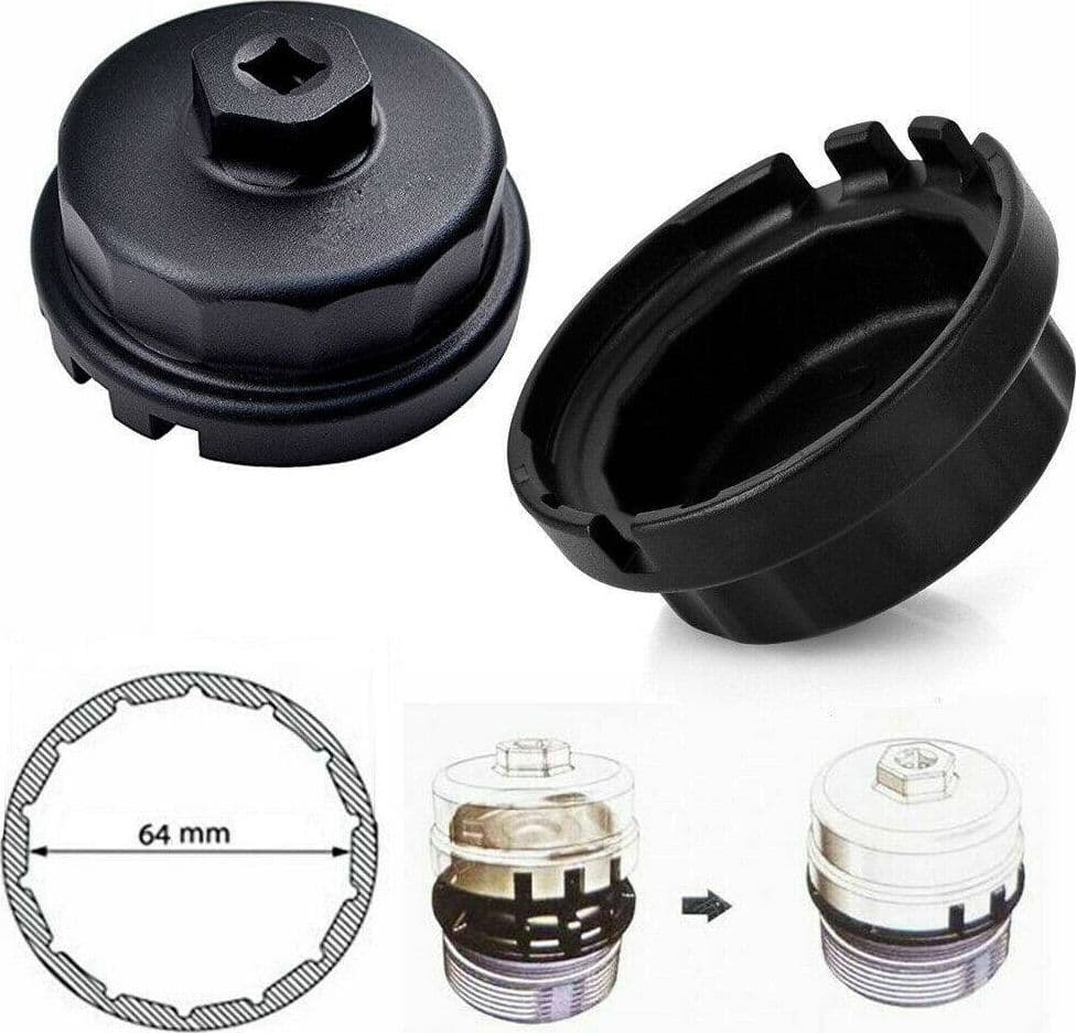 TAPPO CHIAVE A TAZZA PER RIMOZIONE FILTRO OLIO VERSIONE 14 FLAP CAP2 3/8" 64MM