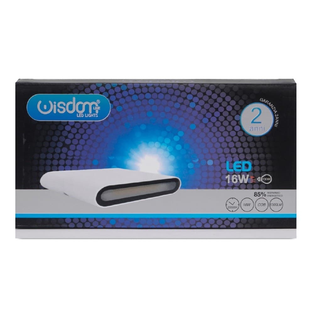 APPLIQUE LED RETTANGOLARE SLIM 16WATT BIANCO LUCE BIANCA NATURALE FREDDA XC-9048 - 5
