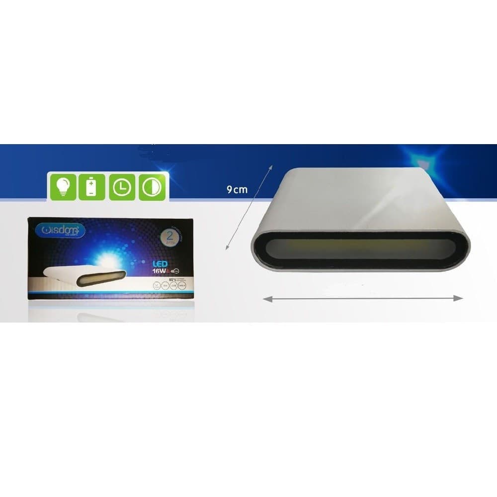 APPLIQUE LED RETTANGOLARE SLIM 16WATT BIANCO LUCE BIANCA NATURALE FREDDA XC-9048 - 6