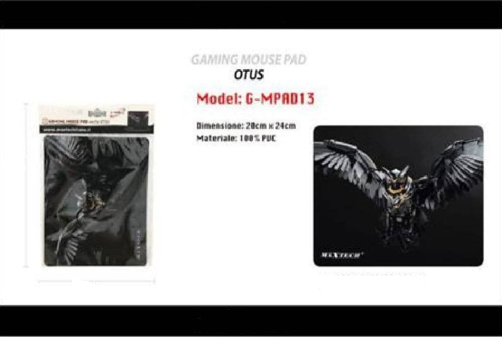 TAPPETINO POGGIAPOLSO TAPPETO PC GAMING MOUSE PAD GUFO OTUS MAXTECH G-MPAD13