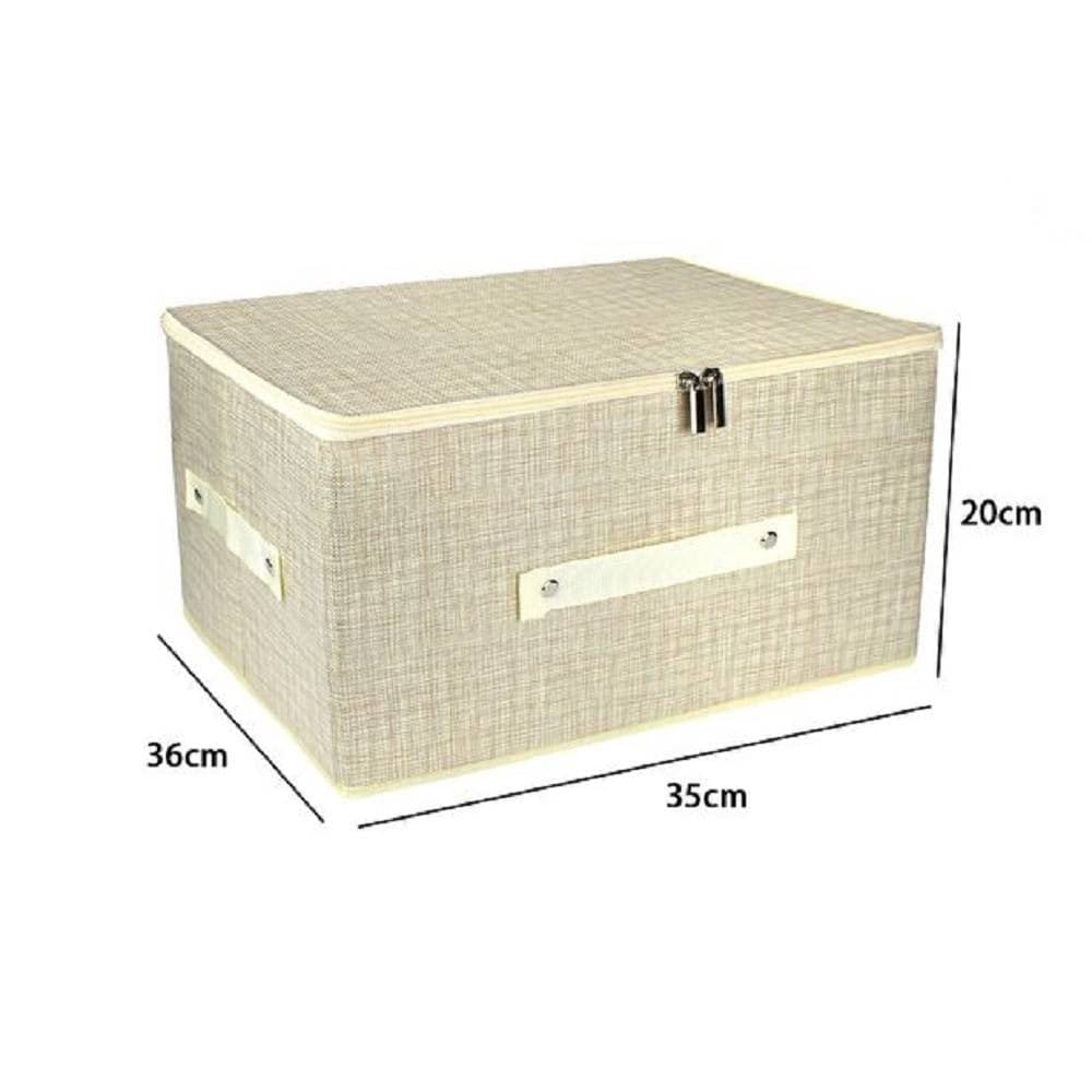SCATOLA BOX SALVASPAZIO PORTATUTTO CONTENITORE ORGANIZER CERNIERA 79415 35X26X20CM - 3