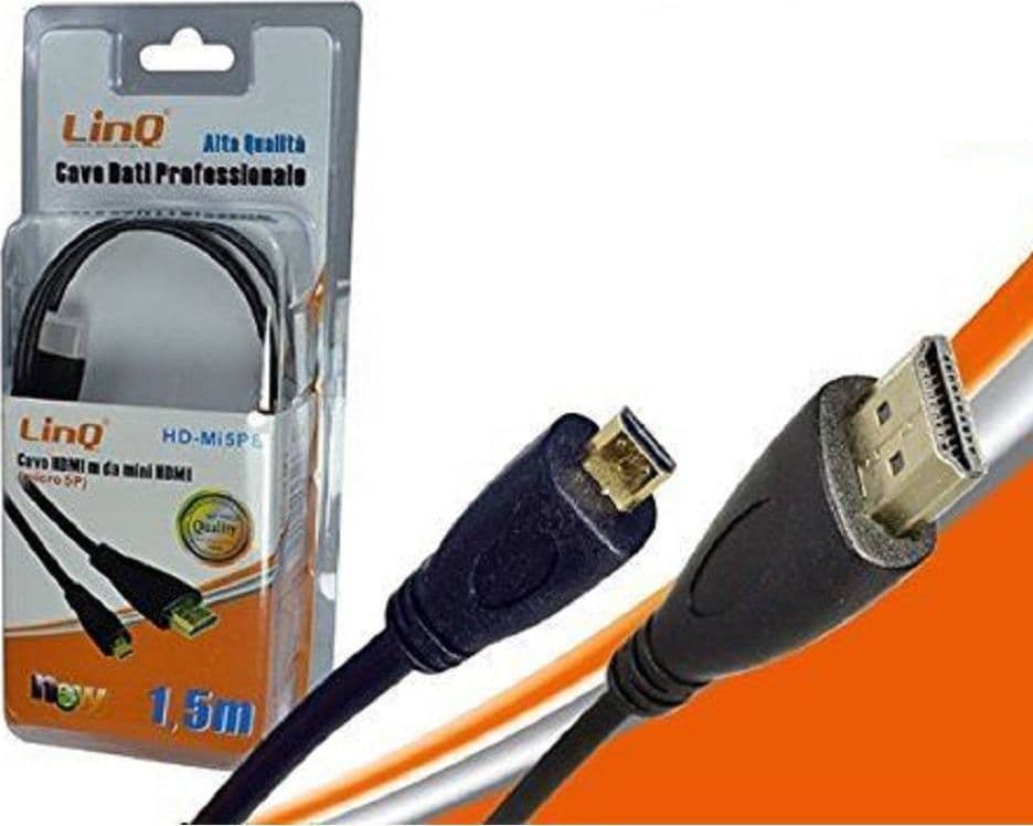 HDMI A MINI HDMI CAVO A C SPINA 1080 HD TV ADATTATORE 1,5 MT LINQ HD-MI5PB
