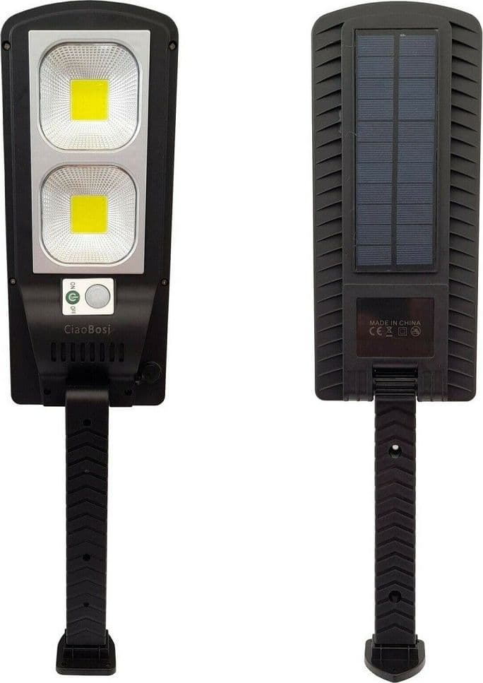 FARO LAMPIONE STRADALE PANNELLO SOLARE FOTOVOLTAICO SENSORE 120W 60 LED COB 9330 - 1