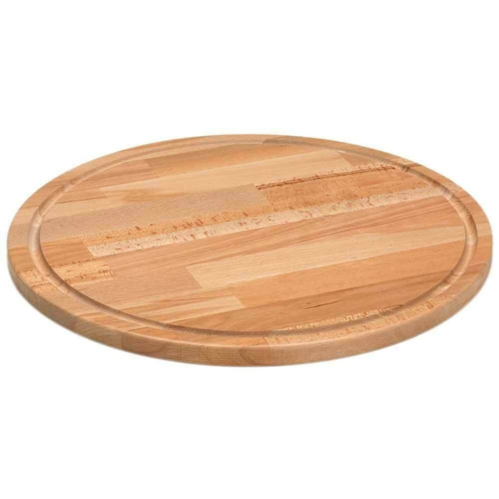 TAGLIERE ROTONDO PIATTO VASSOIO IN LEGNO DI FAGGIO DIAMETRO 30CM SALUMI FORMAGGI - 3