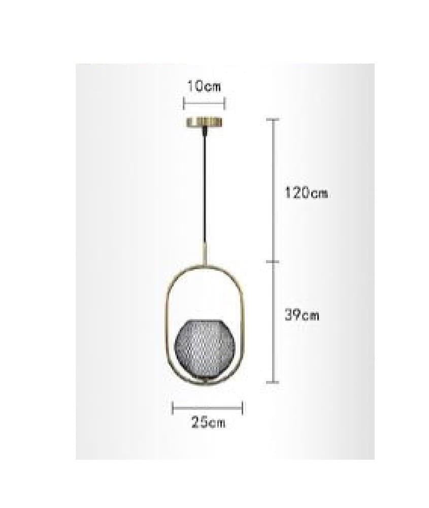 LAMPADARIO A SOSPENSIONE CON PORTALAMPADA ATTACCO E27 LAMPADA IN METALLO LP-09N - 2