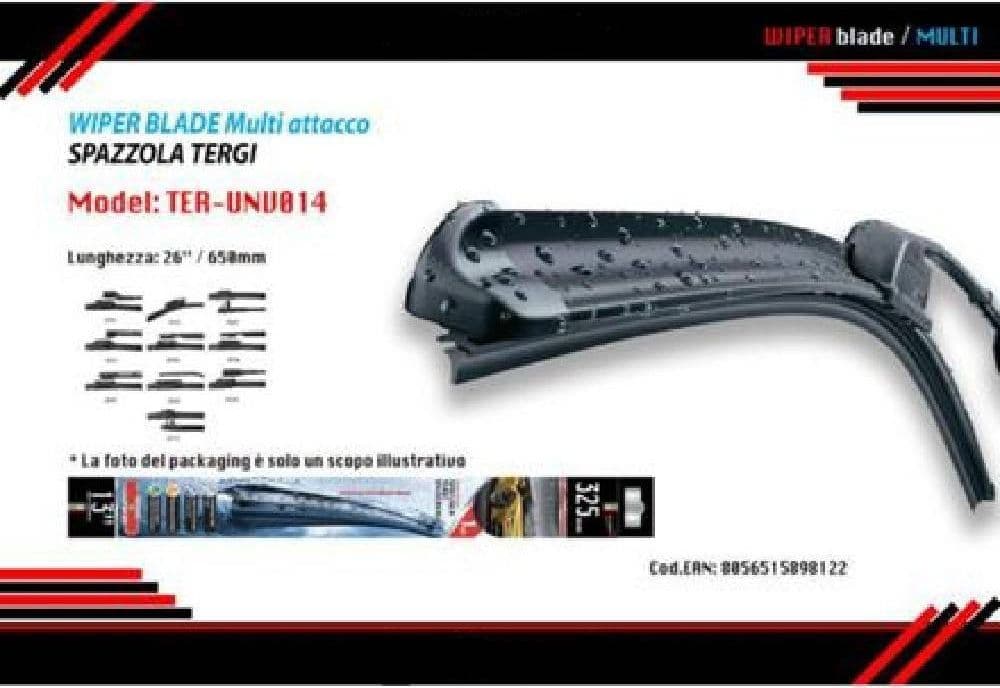 TERGICRISTALLO SPAZZOLA MULTIATTACCO AUTO UNIVERSALE 26”/650MM TER-UNV014 MAXTECH - 2