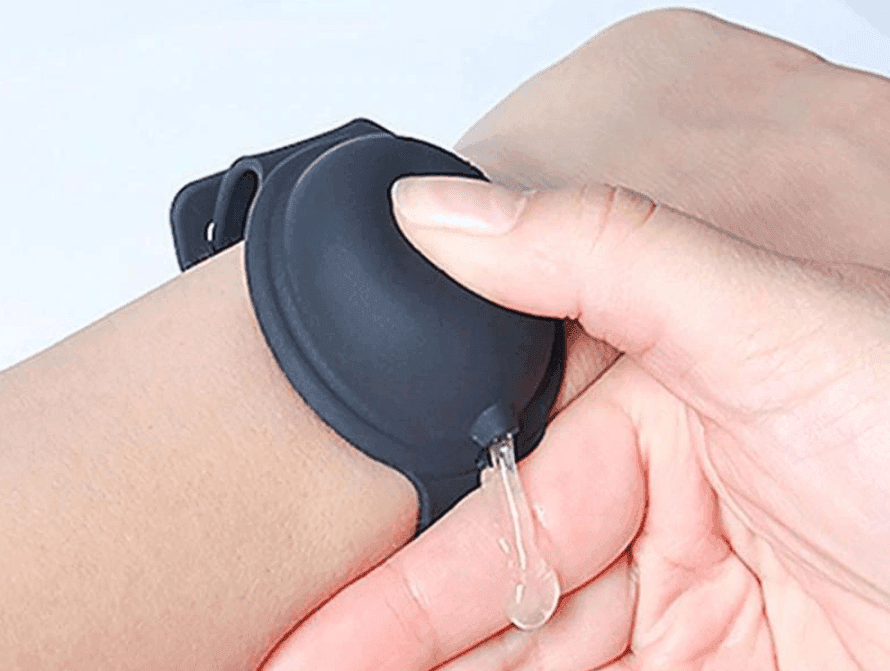 BRACCIALE PORTA GEL DISINFETTANTE IGIENIZZANTE MANI UNISEX RICARICABILE SILICONE - 2