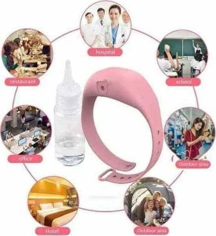 BRACCIALE PORTA GEL DISINFETTANTE IGIENIZZANTE MANI UNISEX RICARICABILE SILICONE - 4