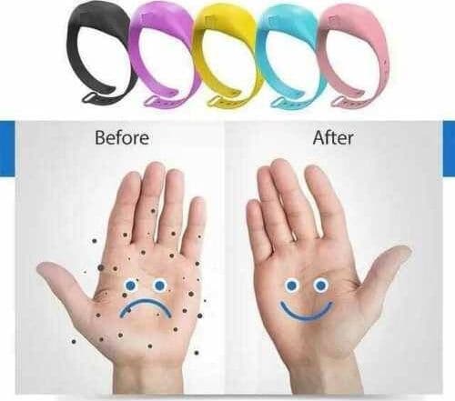 BRACCIALE PORTA GEL DISINFETTANTE IGIENIZZANTE MANI UNISEX RICARICABILE SILICONE - 5