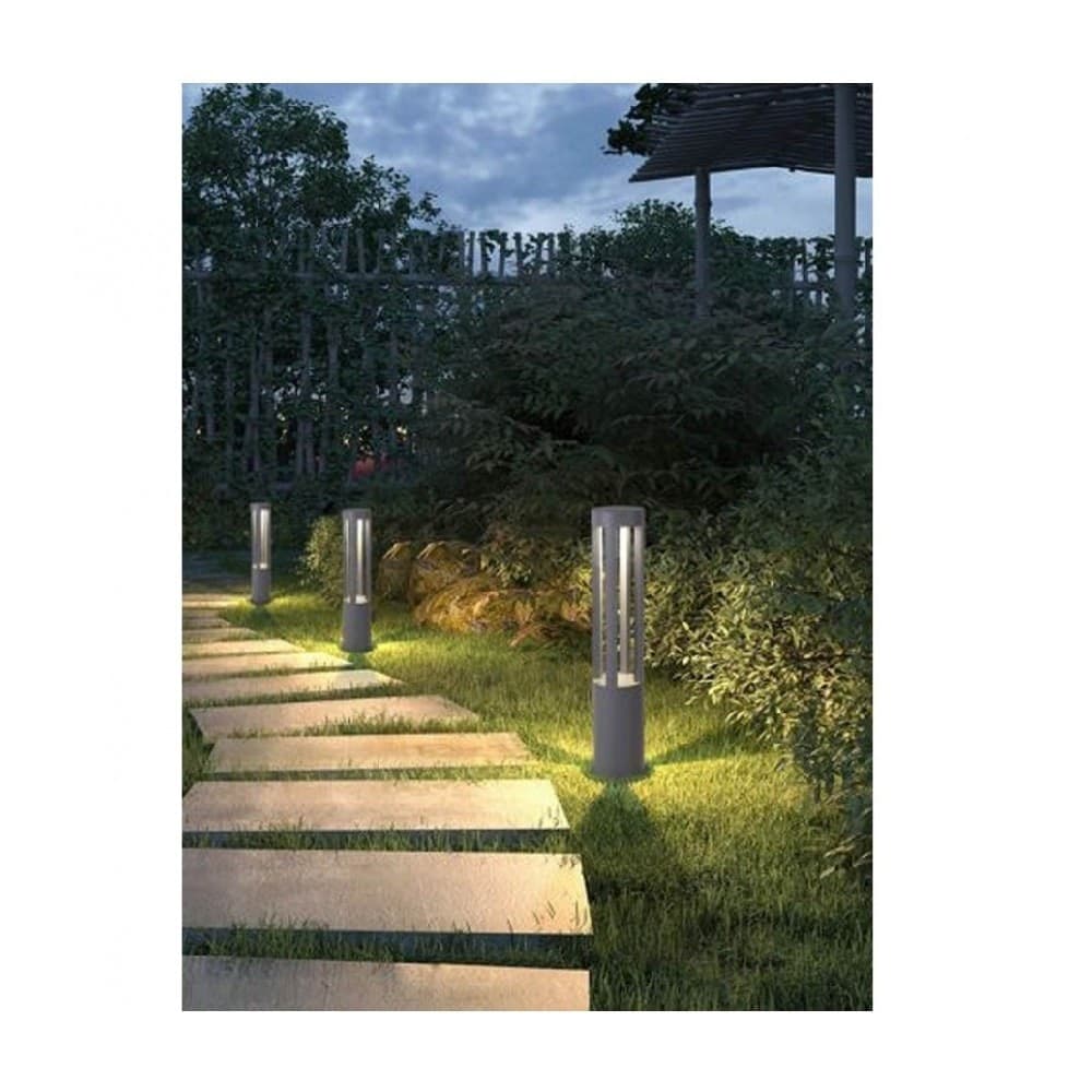 LAMPIONE GIARDINO LAMPADA 12 WATT LED TERRA ESTERNO IP65 LAMPIONCINO GRIGIO ES28 - 4