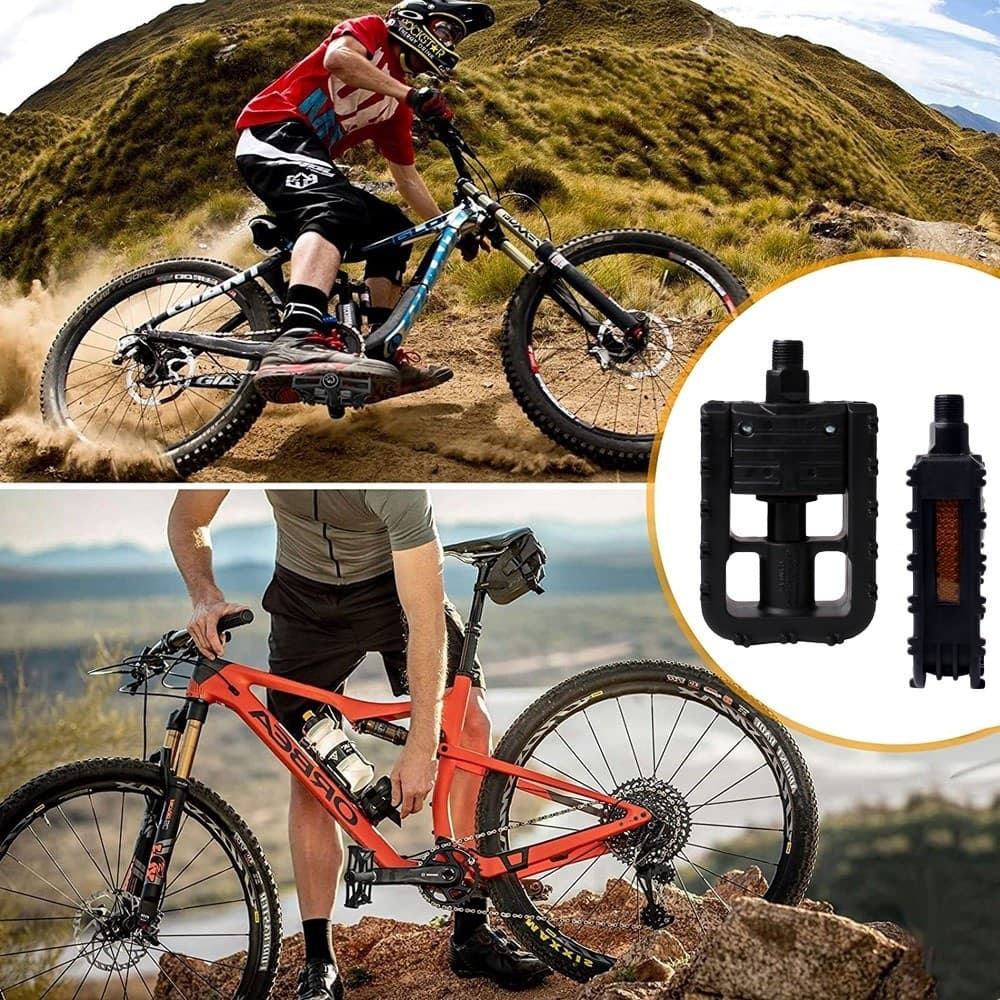 COPPIA DI PEDALI BICICLETTA CON RIFLETTORI LATERALI ATTACCO UNIVERSALE XC-2513 - 7