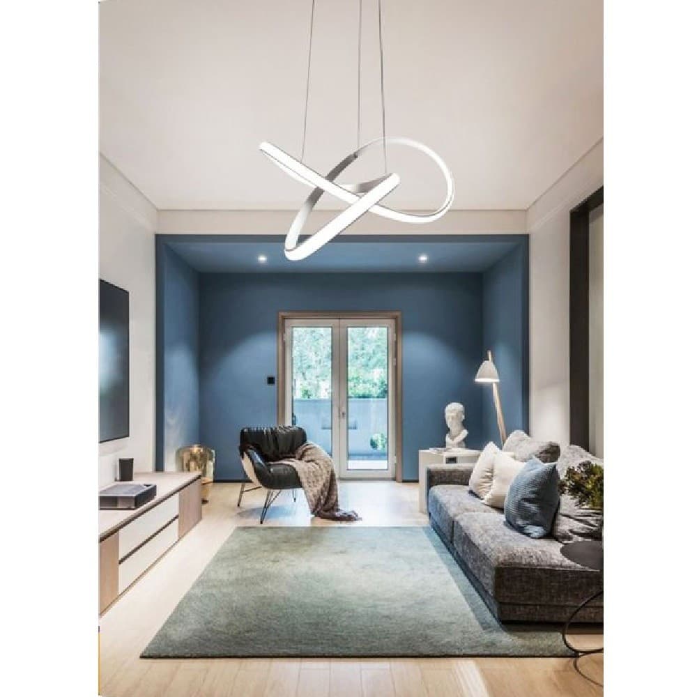 LAMPADARIO LED INTRECCIO MODERNO A SOSPENSIONE 45W LUCE 6500K 3000K 4000K LP-31B - 6