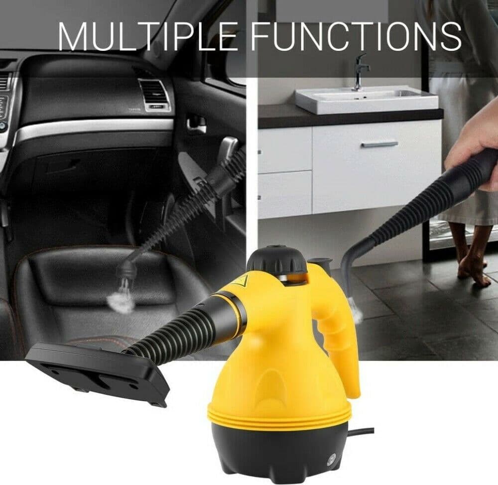PULITORE A VAPORE ELETTRICO PORTATILE MULTIUSO 1000 WATT 350ML 50°C ACCESSORI - 6