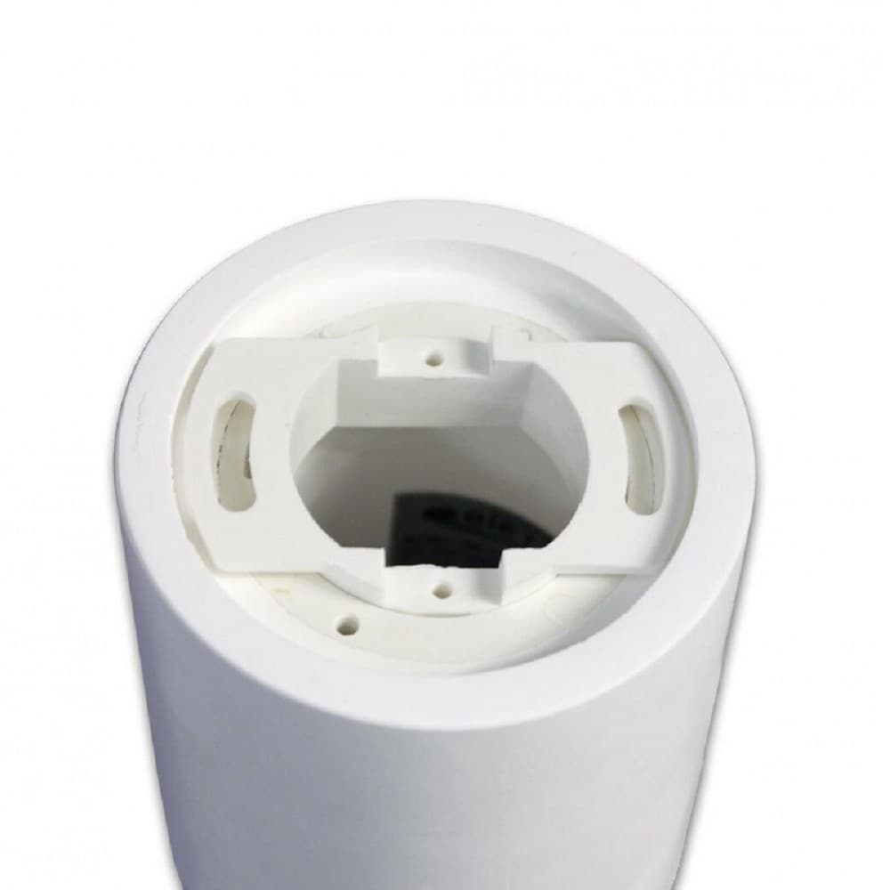 PORTAFARETTO A CILINDRO GESSO SOFFITTO VERNICIABILE SUPPORTO FARETTI GU10 GS-C11 - 5