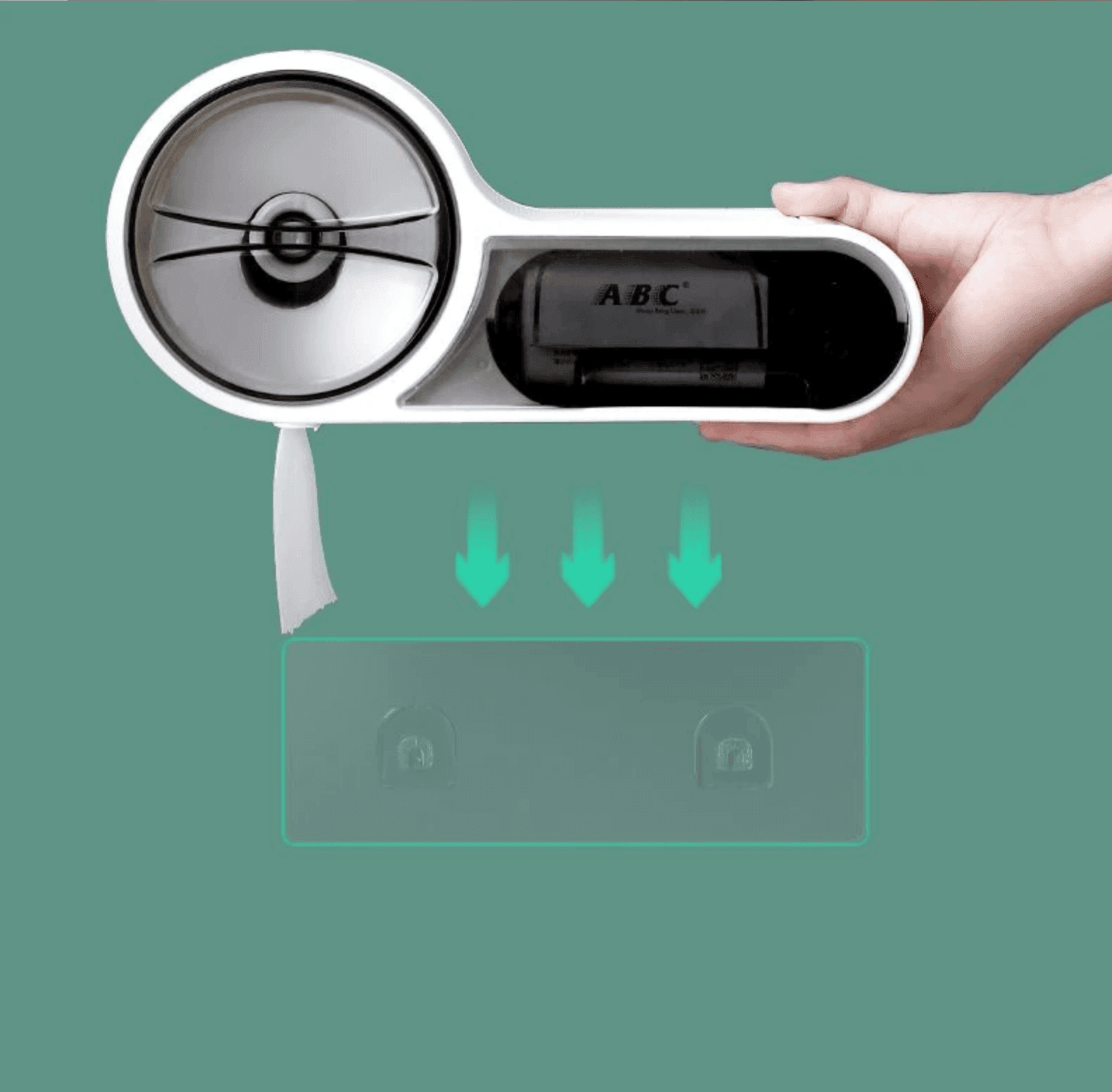 PORTA ROTOLO CARTA IGIENICA CON CASSETTO MULTIFUNZIONE ADESIVO A PARETE BAGNO - 5