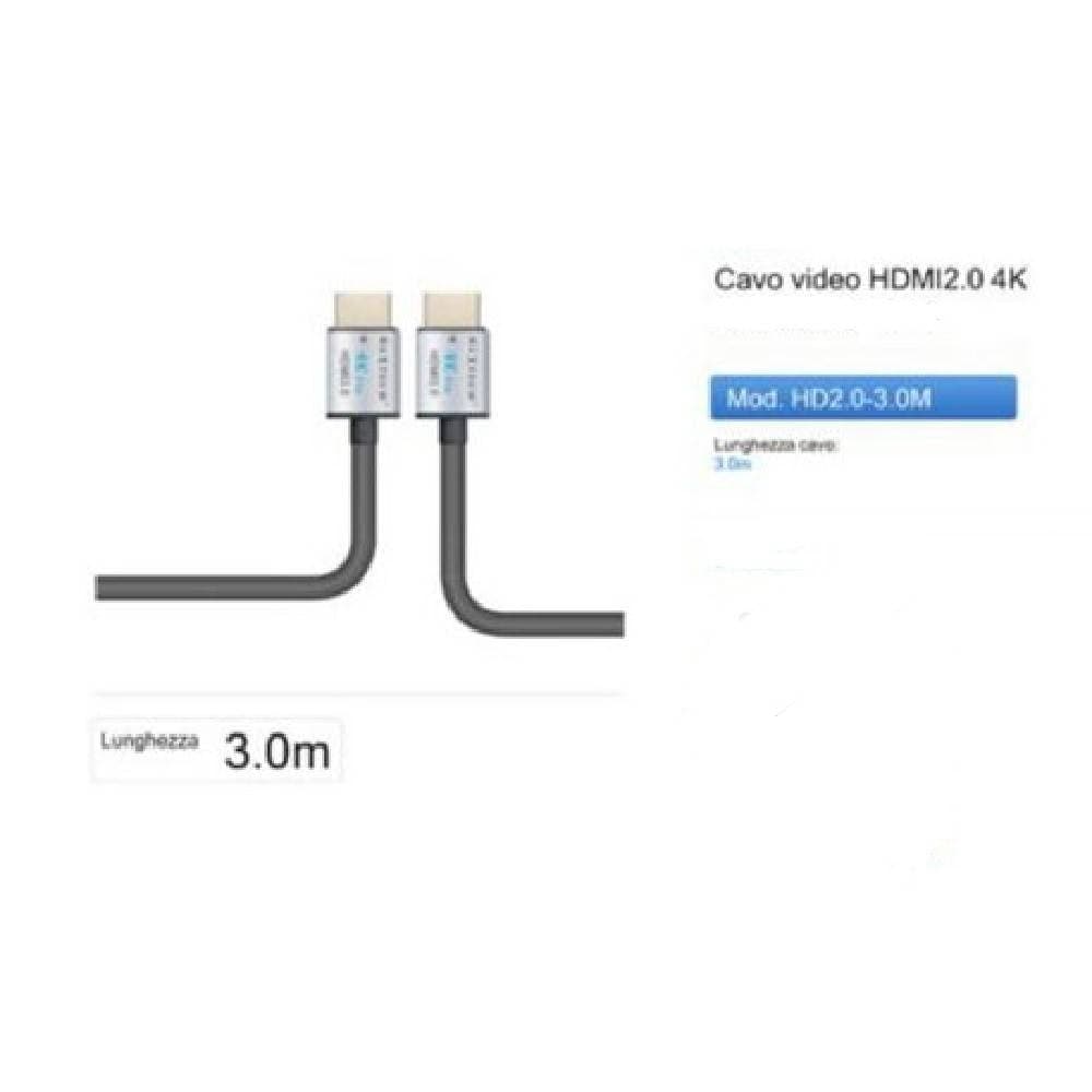 CAVO HDMI 2.0 4K DA 3 METRI CAVETTO HIGH SPEED TV MONITOR AUDIO VIDEO HD2.0-3.0M - 2