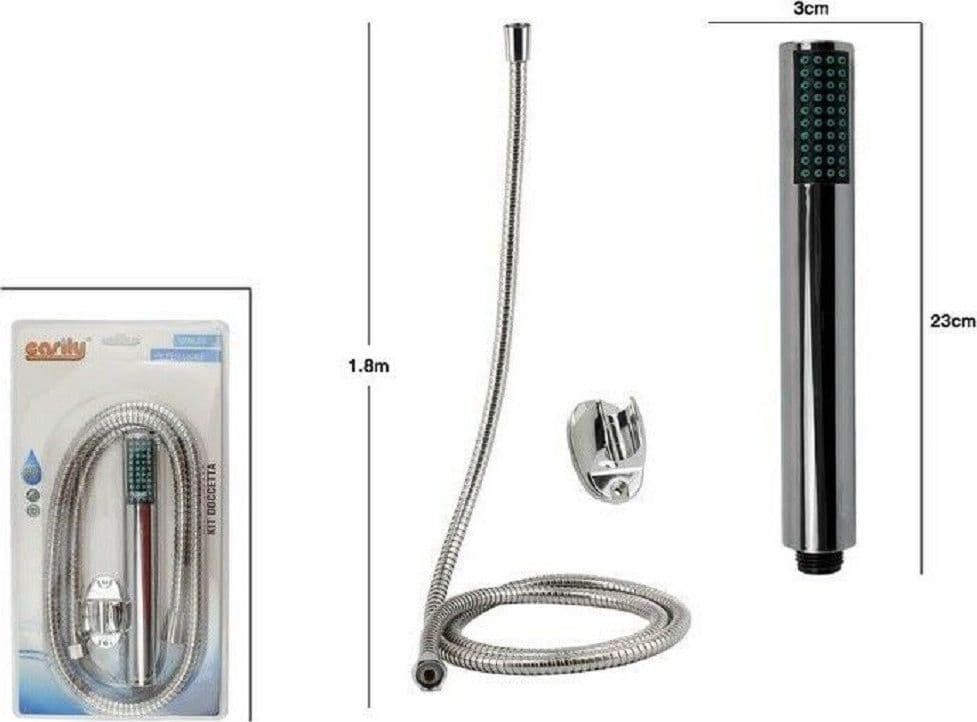KIT DOCCETTA DOCCINO STONDATA BAGNO SOFFIONE DOCCIA LACCIO 1,8 MT STAFFA 69086 - 2