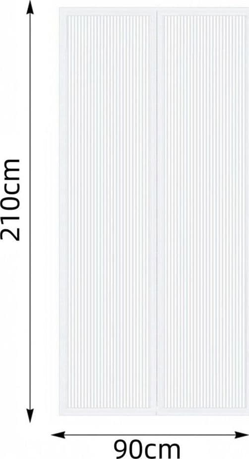 TENDA ZANZARIERA PORTE BALCONI INSETTI ZANZARE MAGNETICA BIANCA 90 X 210 CM 622134 - 3