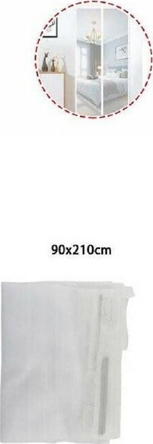 TENDA ZANZARIERA PORTE BALCONI INSETTI ZANZARE MAGNETICA BIANCA 90 X 210 CM 622134 - 7