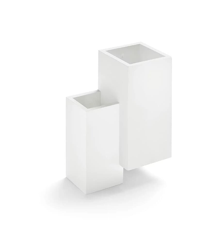 APPLIQUE PARETE IN GESSO 2 RETTANGOLI INCASTONATI BIANCO IP20 GS-E39 VERNICIABILE - 6
