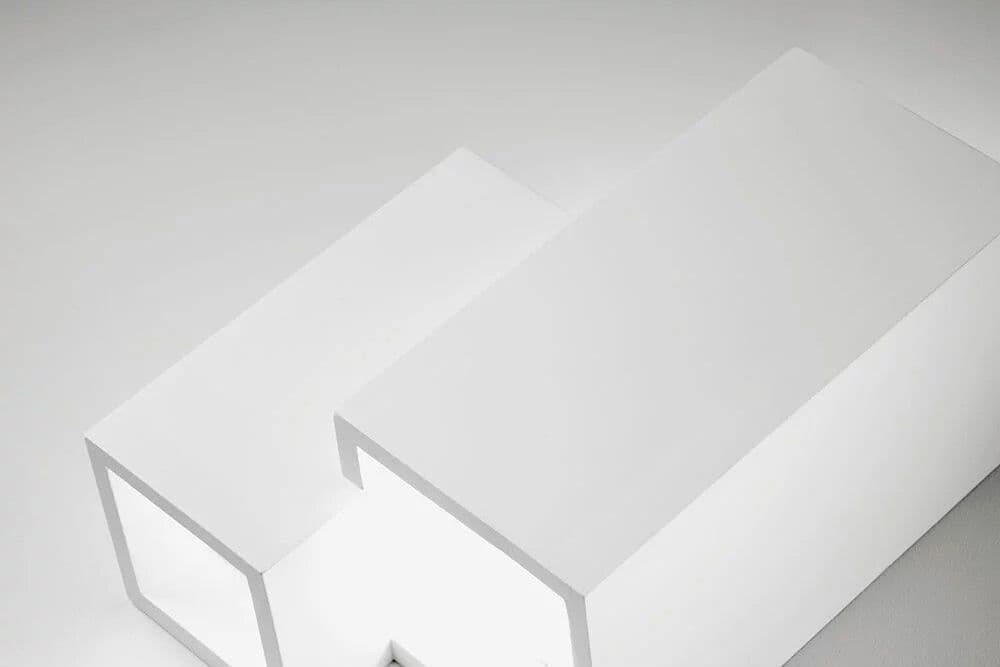 APPLIQUE PARETE IN GESSO 2 RETTANGOLI INCASTONATI BIANCO IP20 GS-E39 VERNICIABILE - 7