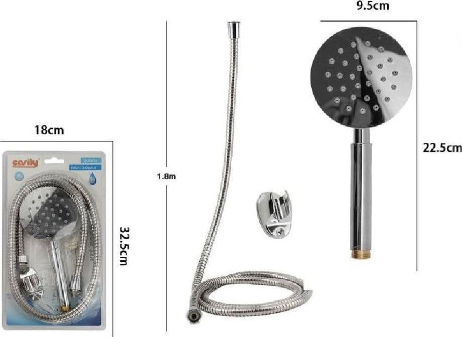 KIT DOCCETTA DOCCINO SOFFIONE BAGNO DOCCIA TONDO CON LACCIO 1,8 MT STAFFA 69338 - 2