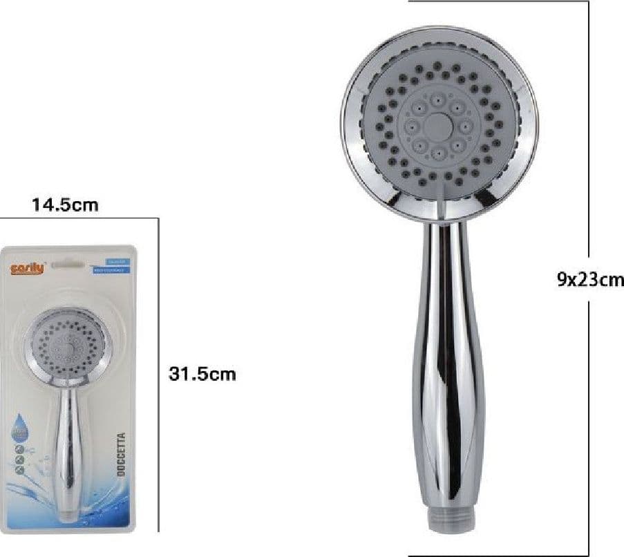 DOCCETTA BAGNO DOCCINO 9 X 23 CM SOFFIONE DOCCIA CORNETTA ROTONDO MODERNO 69062 - 2